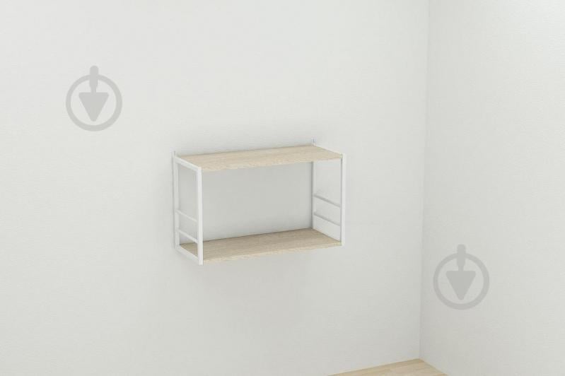 Книжная полка универсальная Ferrum-decor Стим 1 38x63x26 белый ДСП Дуб Сонома 16мм (XK00028)