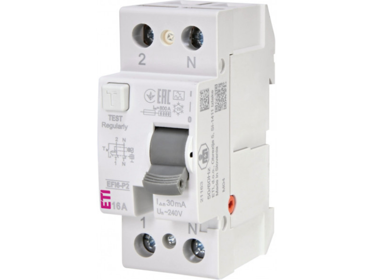 Диференційне реле 2р EFI6-P2 16а тип A (6kA) ETІ
