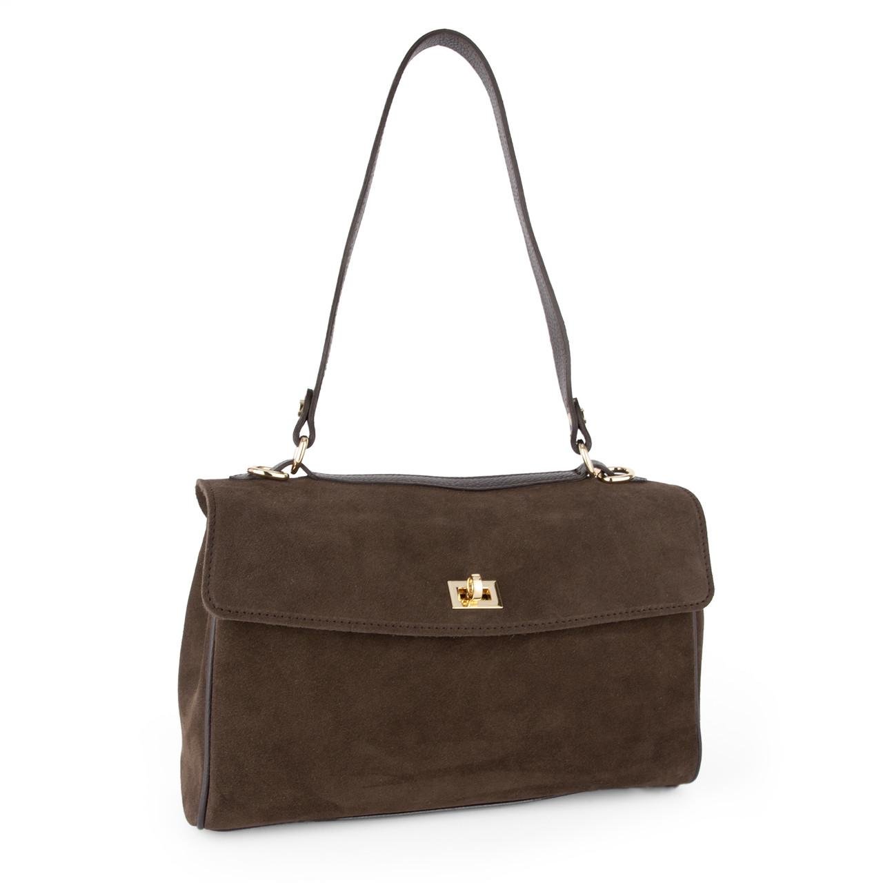 Сумка женская Virginia Conti 03829 замшевая на застежке Шоколадный (2738291795)