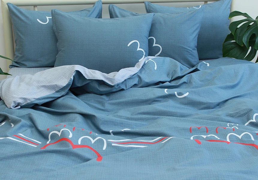 Комплект постільної білизни з компаньйоном TAG Tekstil S417 King Size (1070) - фото 2 Комплект постільної білизни з компаньйоном TAG Tekstil S417 King Size (1070) - фото 2