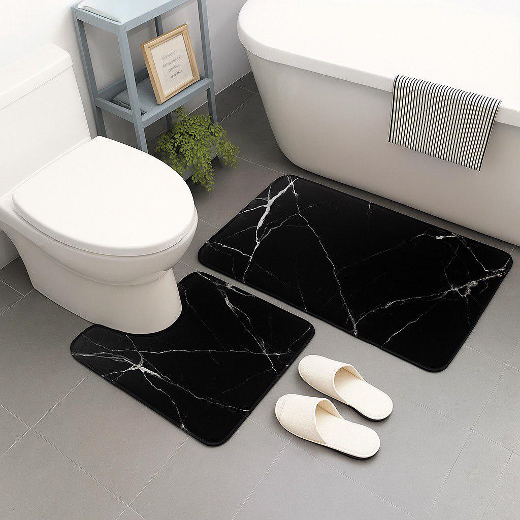 Набор ковриков для ванной/туалета MARMUR 2в1 диатомитовый 80х50/55х50 см Черный (NKD002Black) Набор ковриков для ванной/туалета MARMUR 2в1 диатомитовый 80х50/55х50 см Черный (NKD002Black)