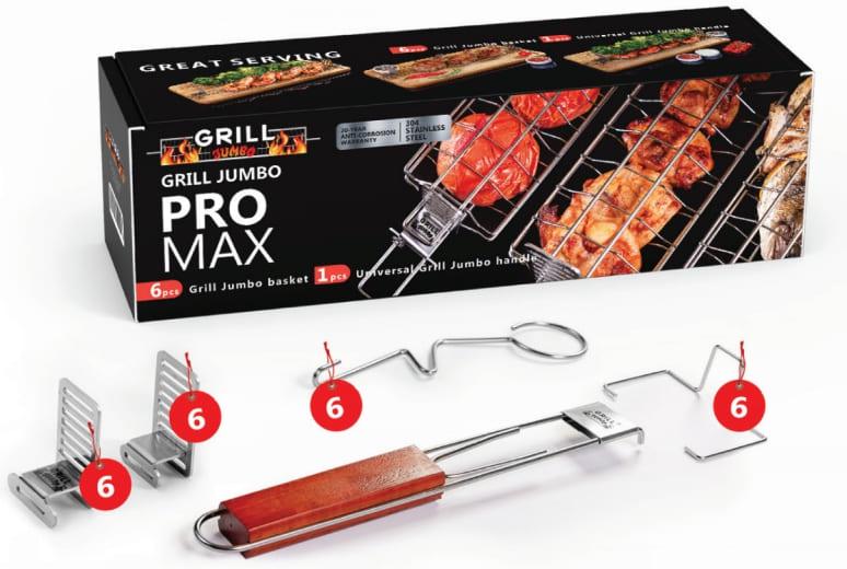 Професійний набір Grill Jumbo Pro Max Set із харчової нержавіючої сталі 304 та регульованими решітками для гриля 6 комплектів (7772) Професійний набір Grill Jumbo Pro Max Set із харчової нержавіючої сталі 304 та регульованими решітками для гриля 6 комплектів (7772)