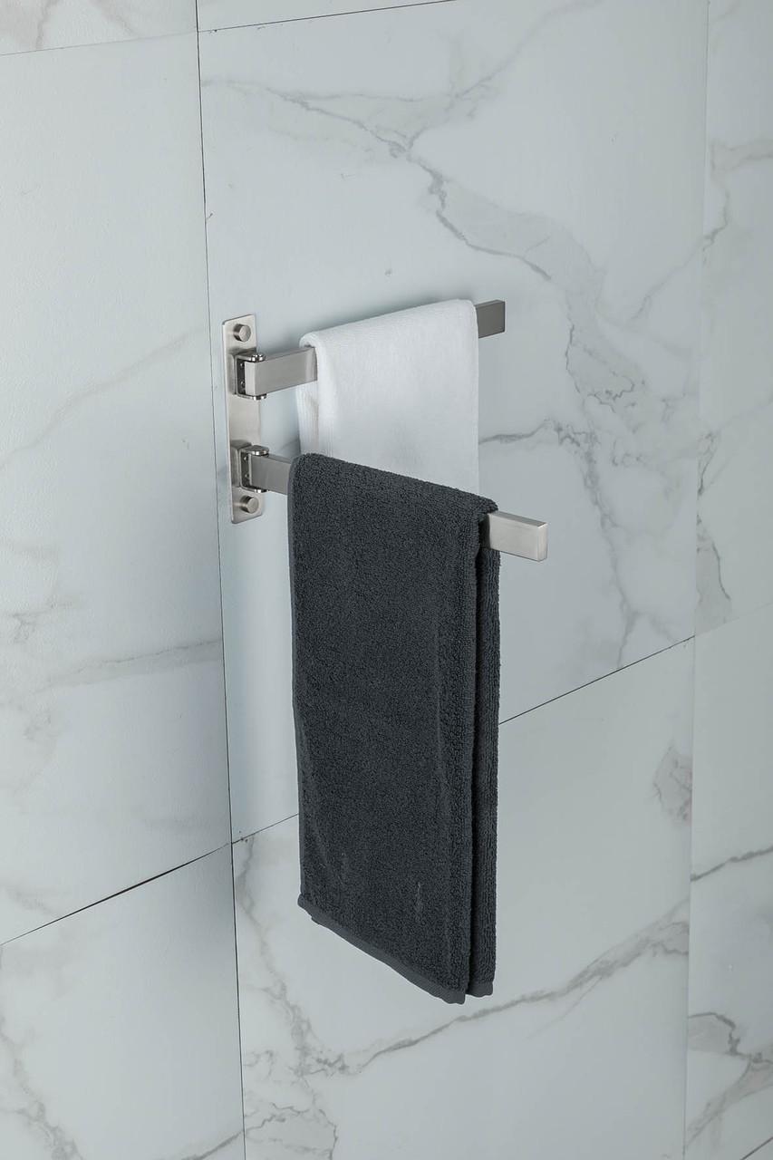 Рушникотримач Frap F30412 поворотний 2-й нержавіюча сталь 278 мм - фото 4