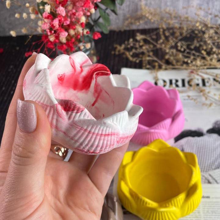 Підсвічник гіпсовий Лотос Мармур (691_7-352) - фото 3