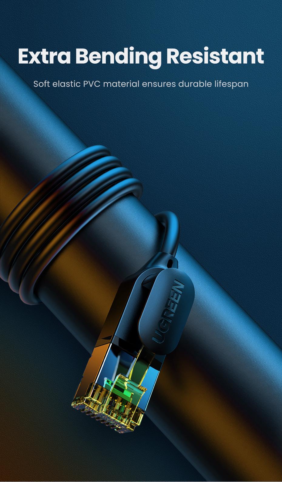 Інтернет-кабель UGREEN Cat.7 F/FTP 10 Гбіт/с 600 МГц POE Lan RJ45 RJ 45 круглий 2 м Чорний (80417) - фото 6 Інтернет-кабель UGREEN Cat.7 F/FTP 10 Гбіт/с 600 МГц POE Lan RJ45 RJ 45 круглий 2 м Чорний (80417) - фото 6