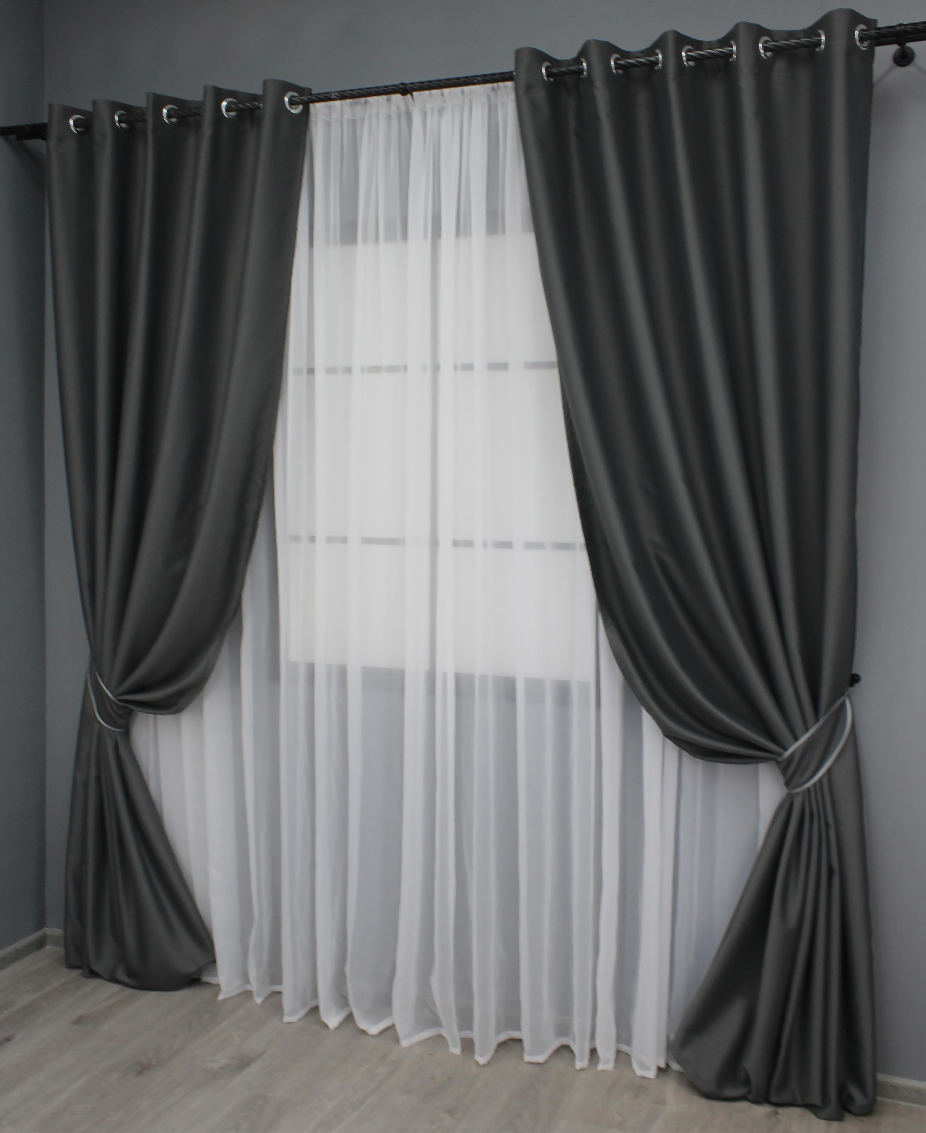 Комплект штор на люверсах VR-Textil Midnight № 1399ш 150х270 см 2 шт. Графитовый (37-0139) - фото 3 Комплект штор на люверсах VR-Textil Midnight № 1399ш 150х270 см 2 шт. Графитовый (37-0139) - фото 3