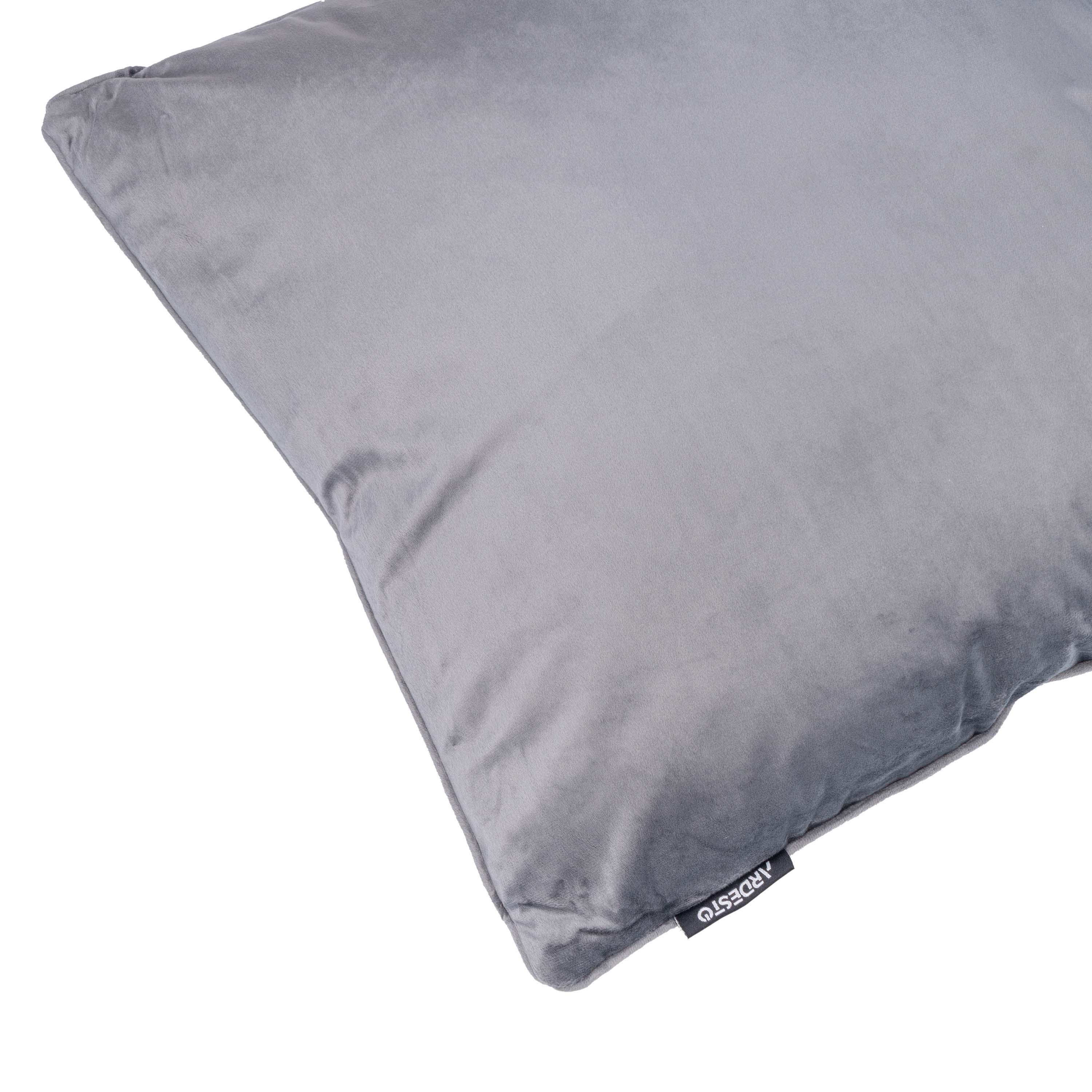 Декоративна подушка Ardesto ART1032GR велюр/поліестер 45x45 см Сірий (90935c46) - фото 3