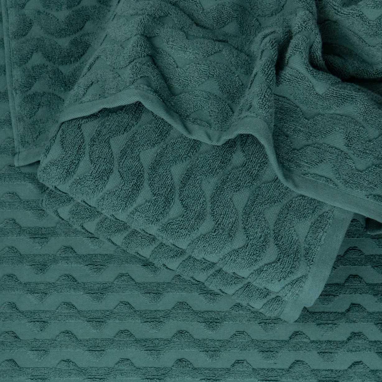 Полотенце банное GM Textile Волна жаккардовое 100х150 см Зеленый (500-150-Wave-green) - фото 4