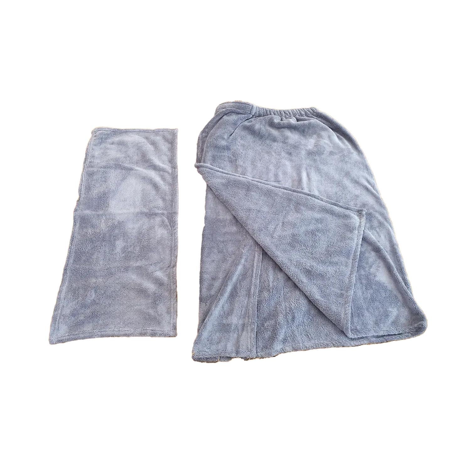 Полотенце-халат мужское для ванны Серый (П4К-doubleК0506-3)