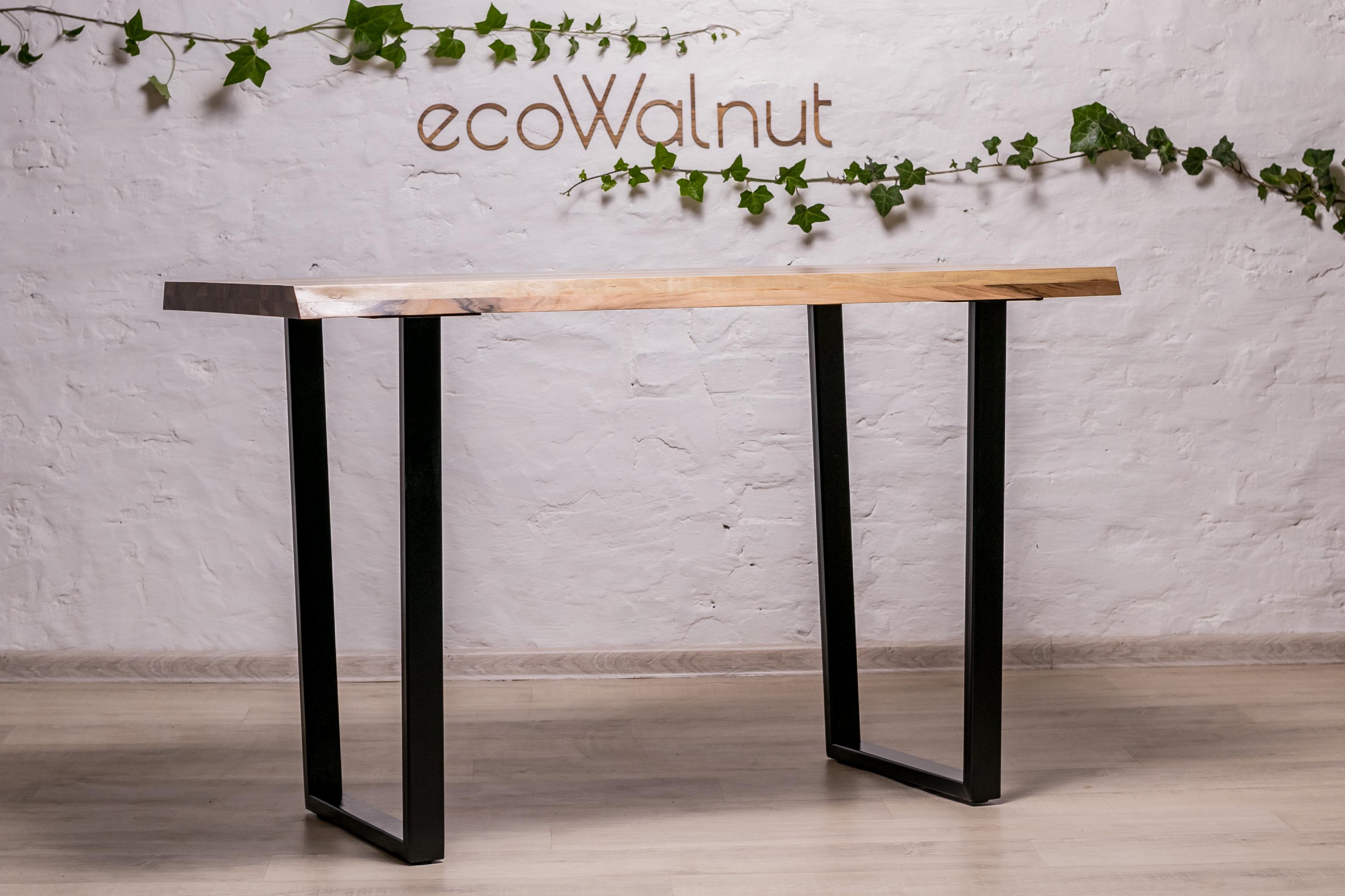 Стіл кухонний офісний EcoWalnut з живими краями в стилі лофт M (Горіх EF-4.1) - фото 3