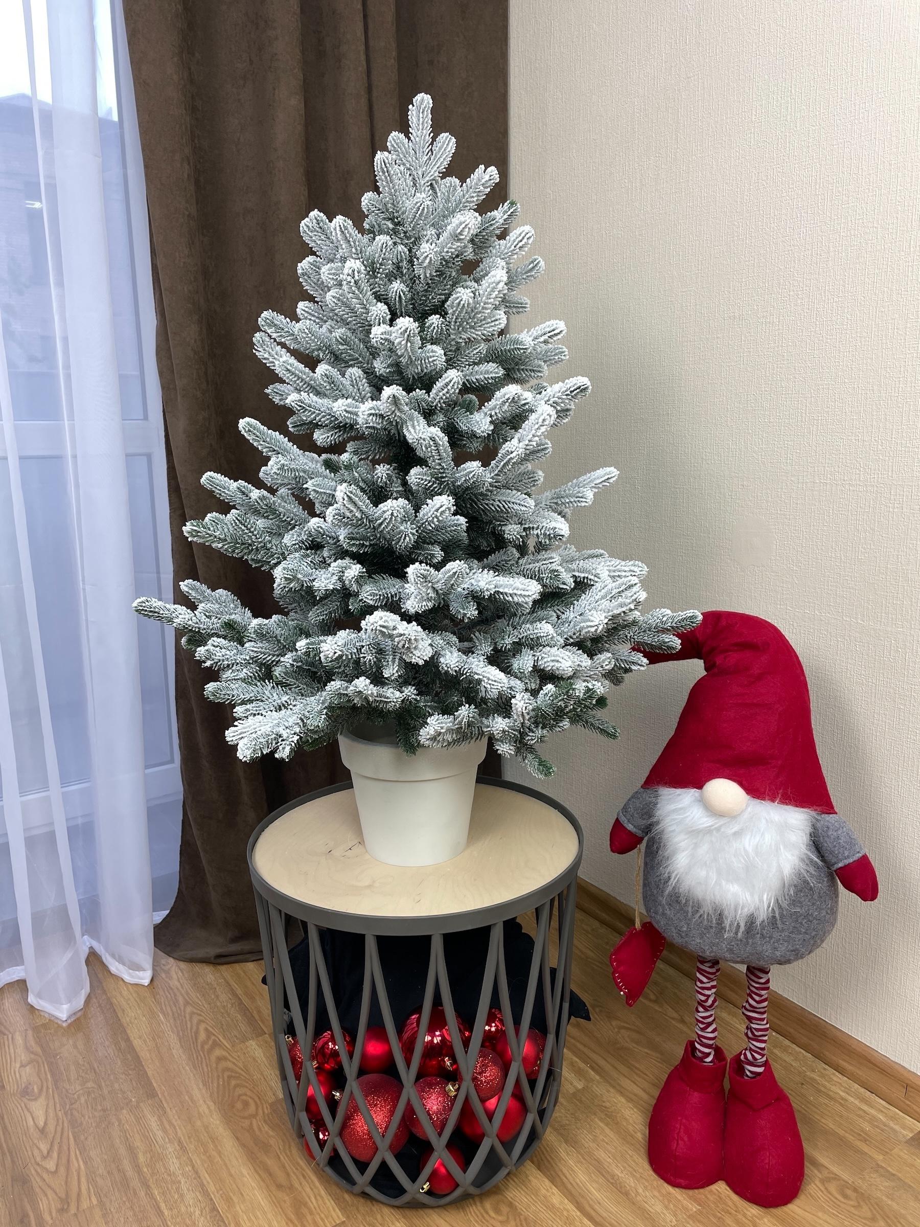 Искусственная елка литая Traditional заснеженная в горшке 90 см Зеленый (Н01024) - фото 2 Искусственная елка литая Traditional заснеженная в горшке 90 см Зеленый (Н01024) - фото 2