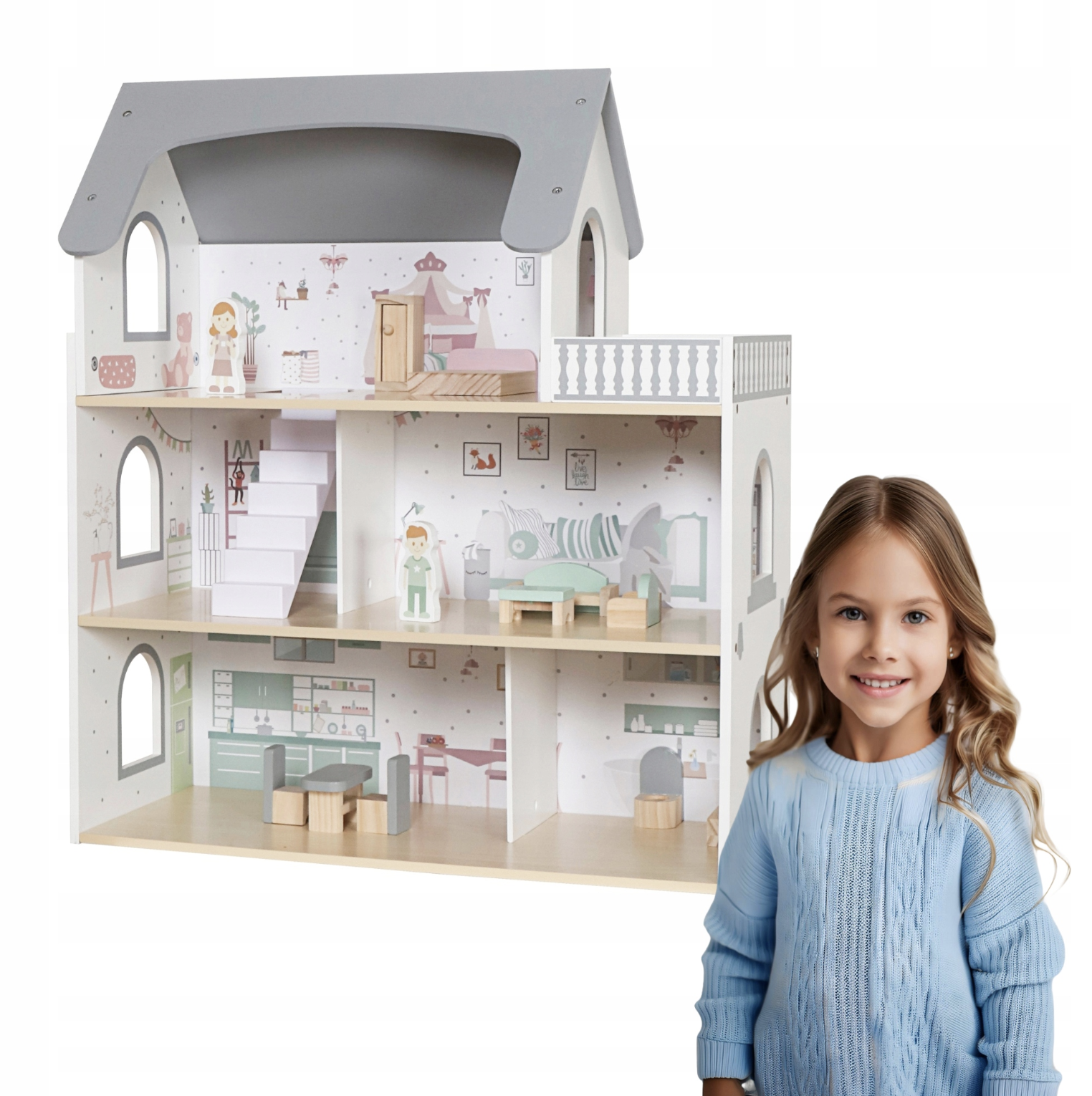 Кукольный домик деревянный CozyHouse с мебелью (2796161317) - фото 4