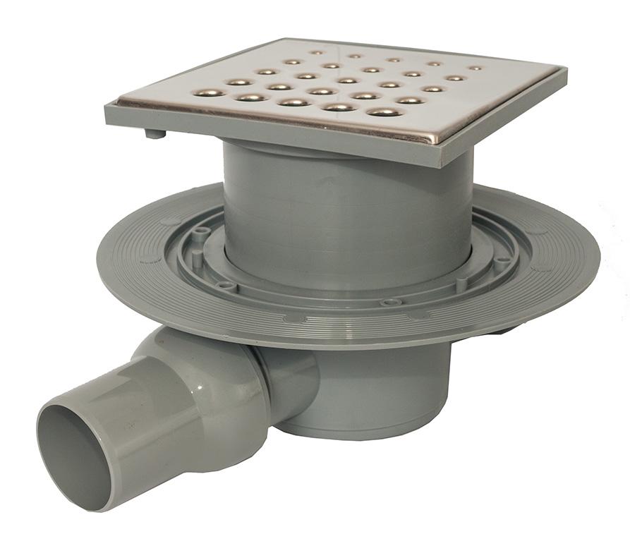 Трап для душа Pestan Confluo Drops-2 13000041 15х15 горизонтальный 2 подключения (4927)