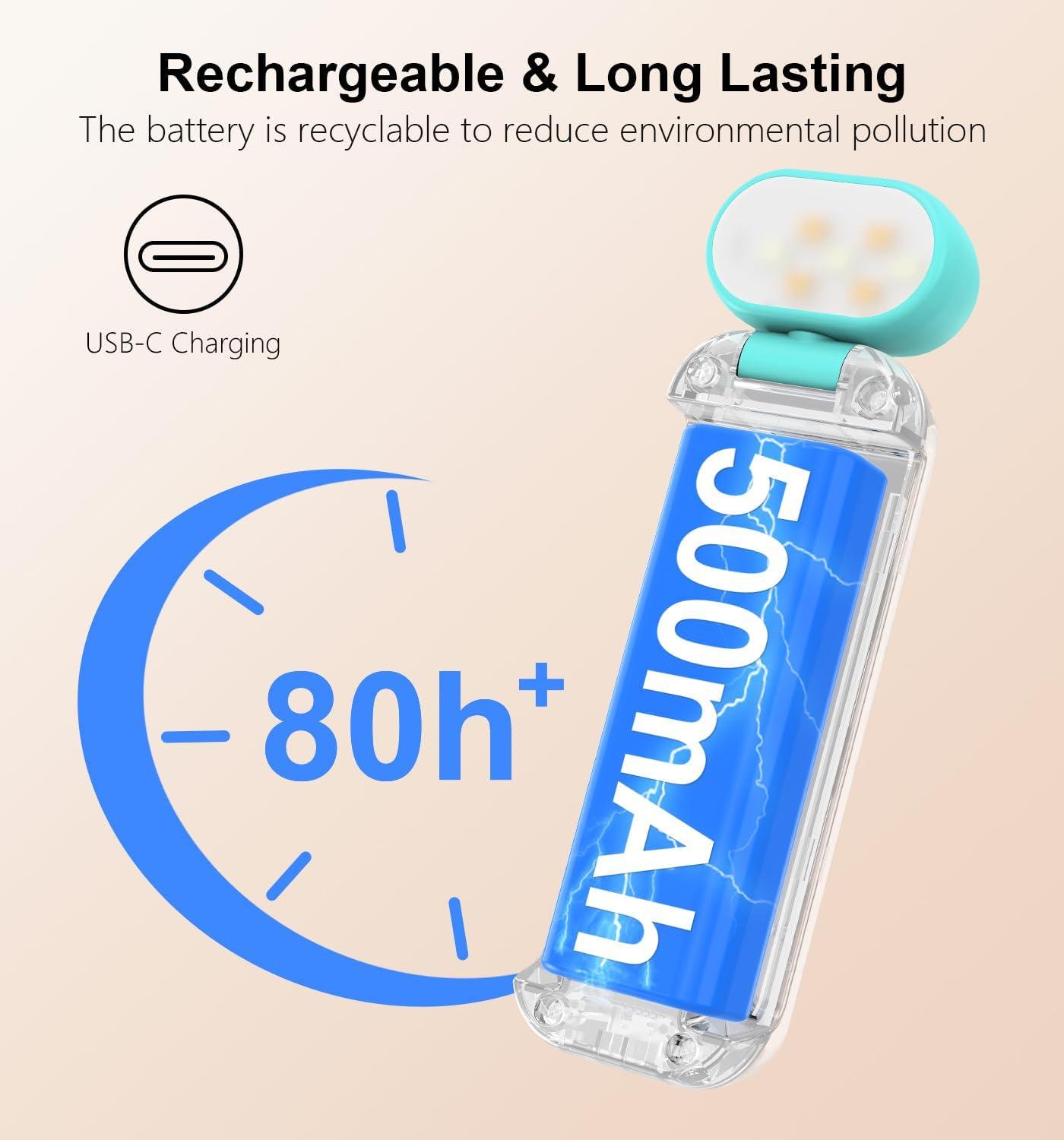 Настільна лампа для читання акумуляторна Gritin LED Book Light Blue 500 mAh до 80 годин роботи (G1313) - фото 6 Настільна лампа для читання акумуляторна Gritin LED Book Light Blue 500 mAh до 80 годин роботи (G1313) - фото 6