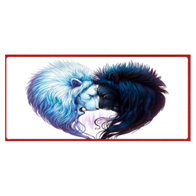 Килимок для мишки тканинний VOLTRONIC Білий та лев 3 мм 400x800 мм Чорний (35743)