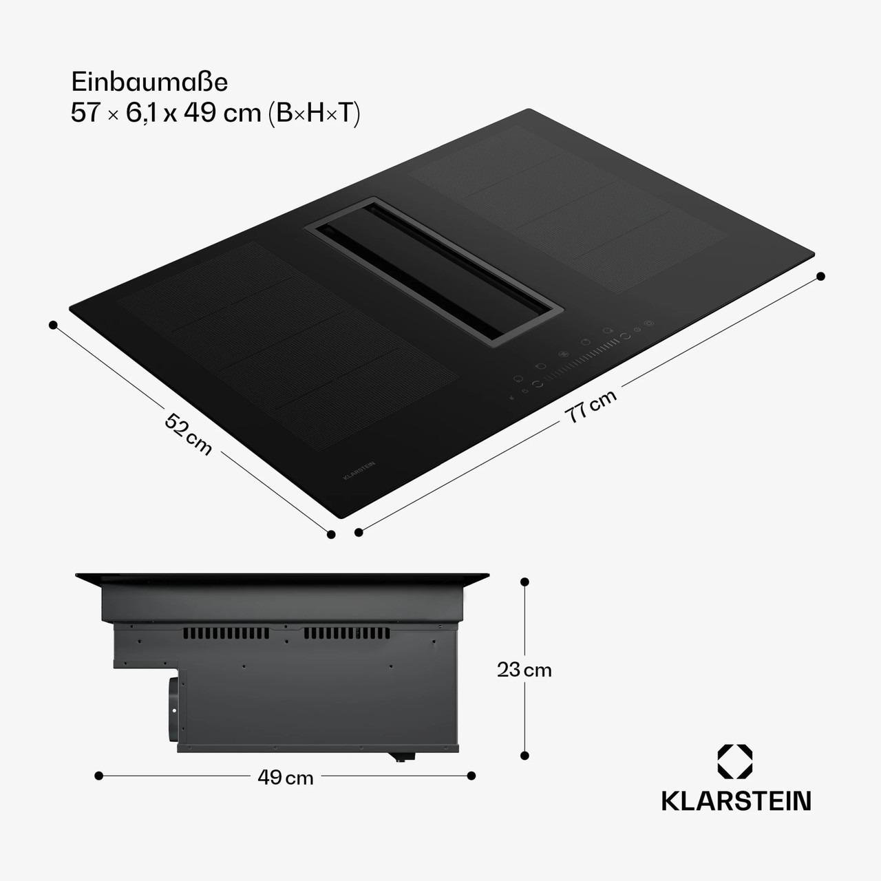 Варочная поверхность индукционная с вытяжкой KLARSTEIN Chef-Fusion DownAir (10045557) - фото 3 Варочная поверхность индукционная с вытяжкой KLARSTEIN Chef-Fusion DownAir (10045557) - фото 3