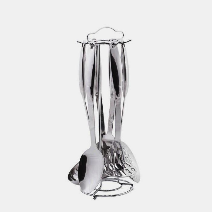 Набор кухонных принадлежностей на стойке из нержавеющей стали 7 пр. (5531-E)