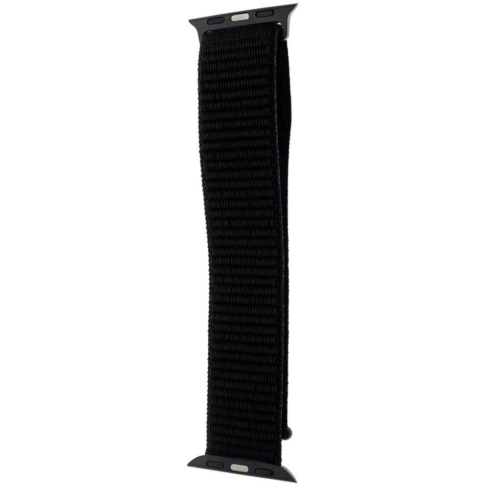 Ремешок нейлоновый Sport Loop Band для Apple Watch 42/44/45 мм Series SE/7/6/5/4/3/2/1 №9 Dark Black