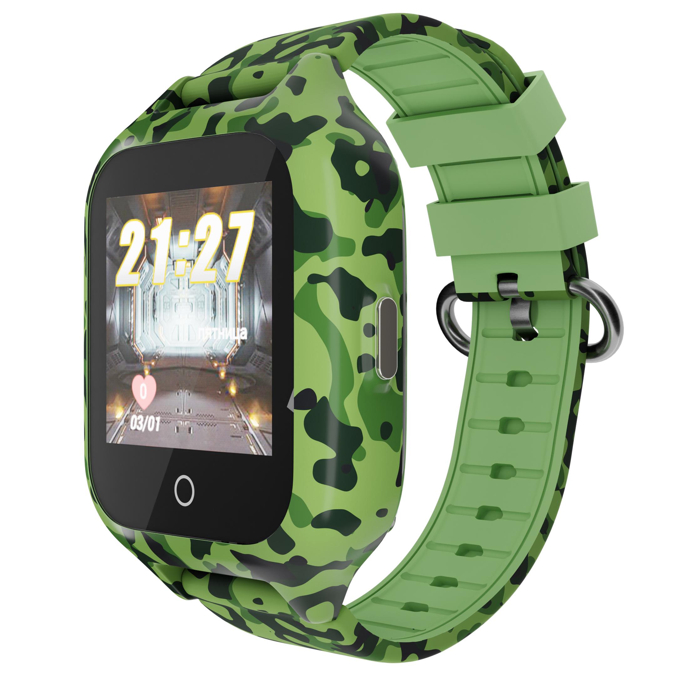 GPS годинник дитячий водонепроникний MYOX MX-72GRW 4G з відеодзвінком Камуфляж