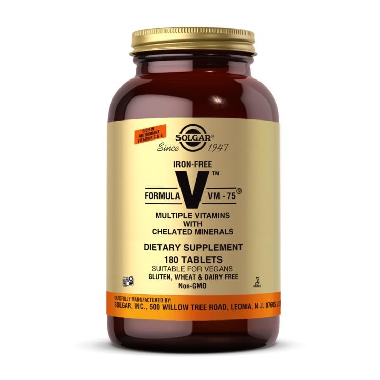 Мультивітаміни і мінерали без заліза Solgar Formula VM-75 Iron-Free 180 табл.
