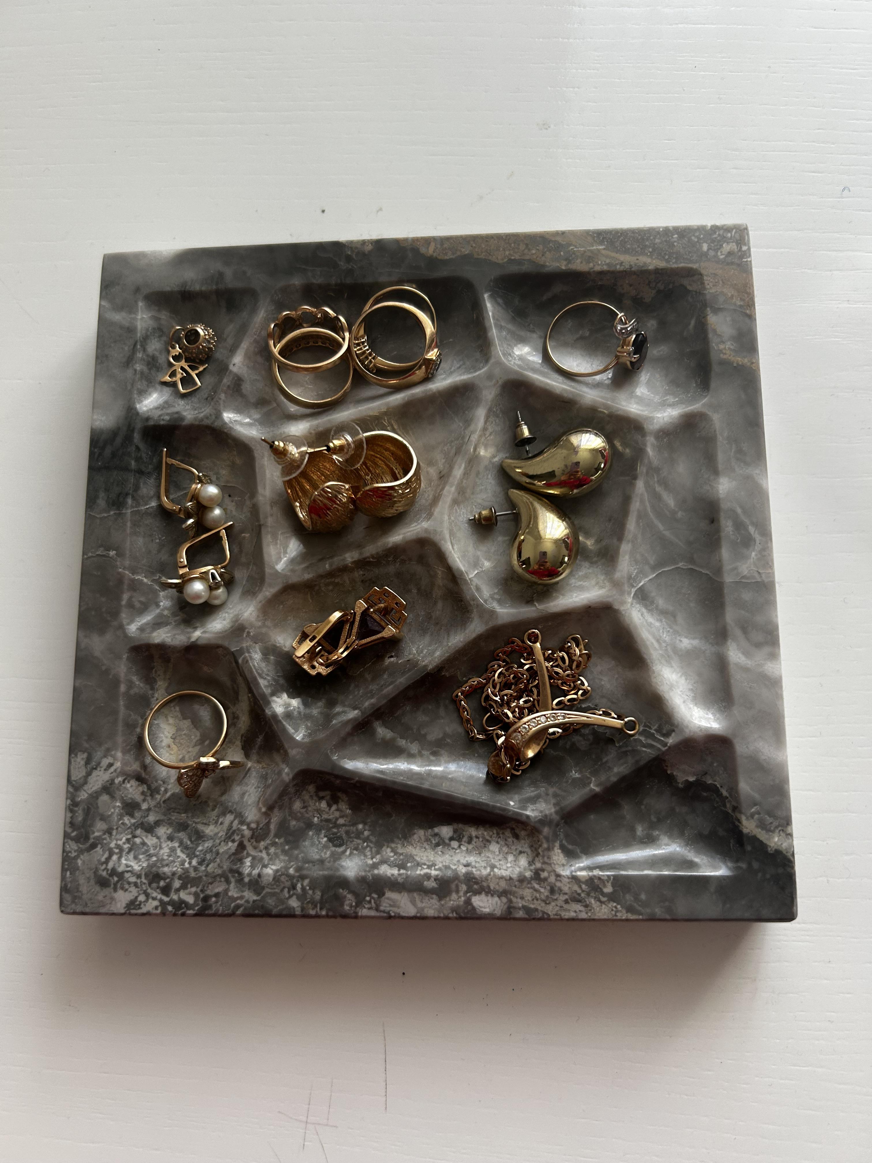 Підставка для прикрас Markam 15х15 см Сірий мармур (111) - фото 5