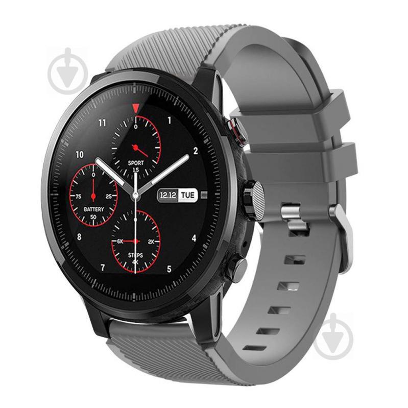 Ремешок 22 мм BeWatch ECO для Xiaomi Amazfit Stratos | Pace | GTR 47mm Темно - серый (1021114.47)