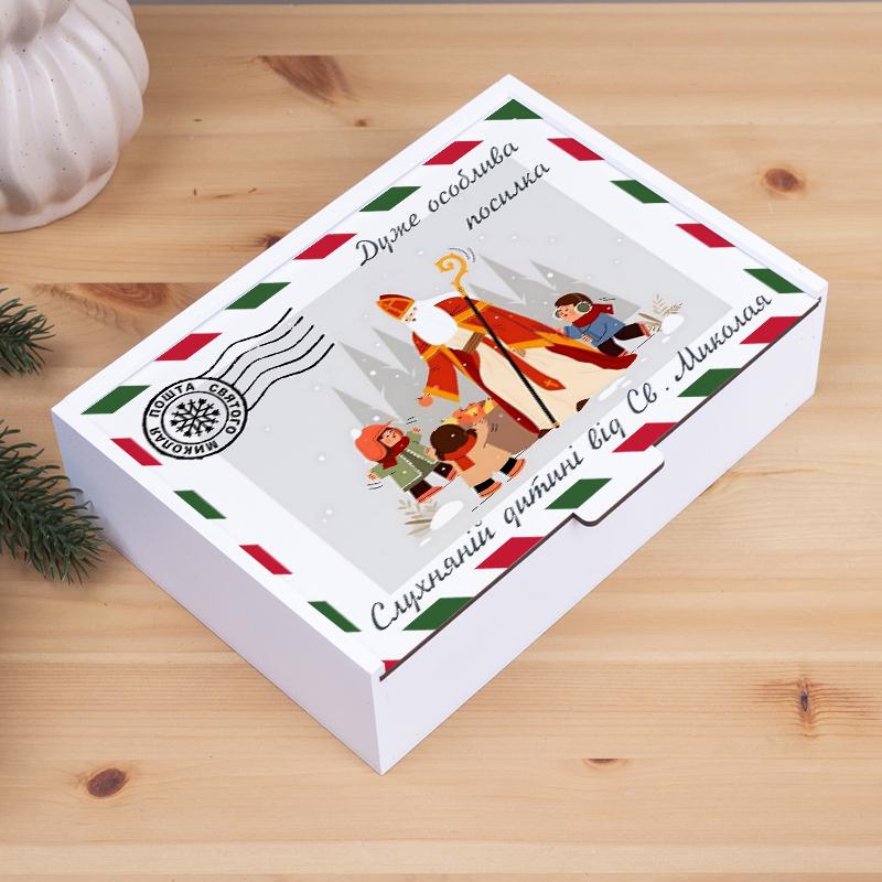 Коробка прямоугольная Послушным детям от святого Николая 36 см (RO01063)