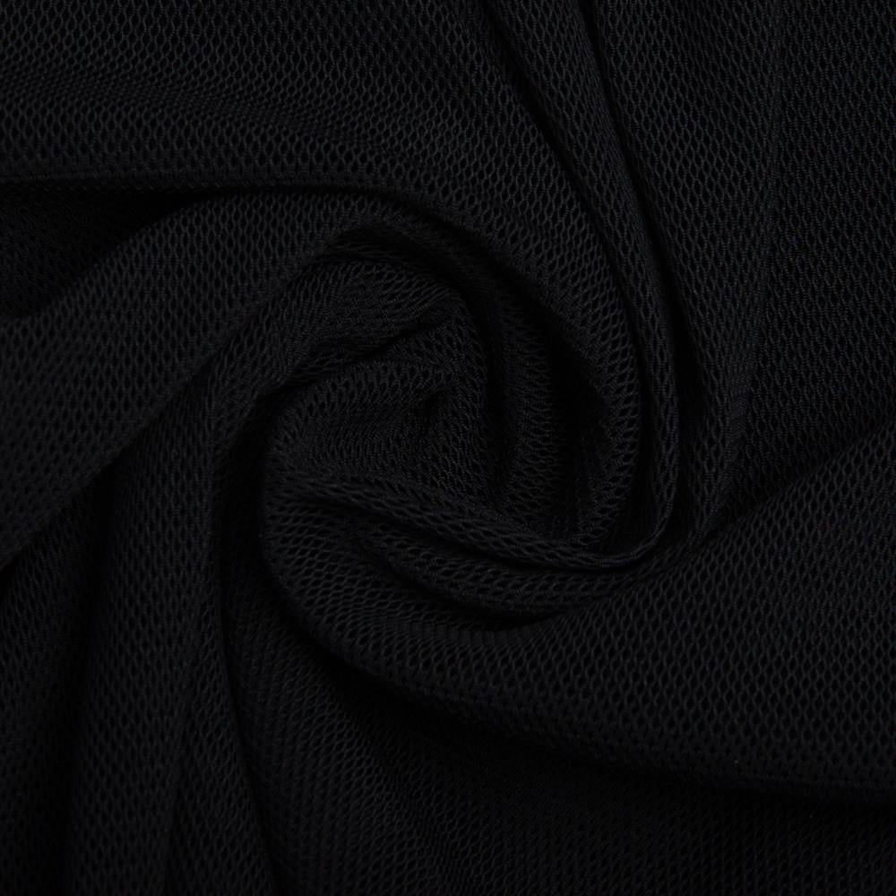 Ткань трикотажная сетка Dilva эластичная Черный (25349)