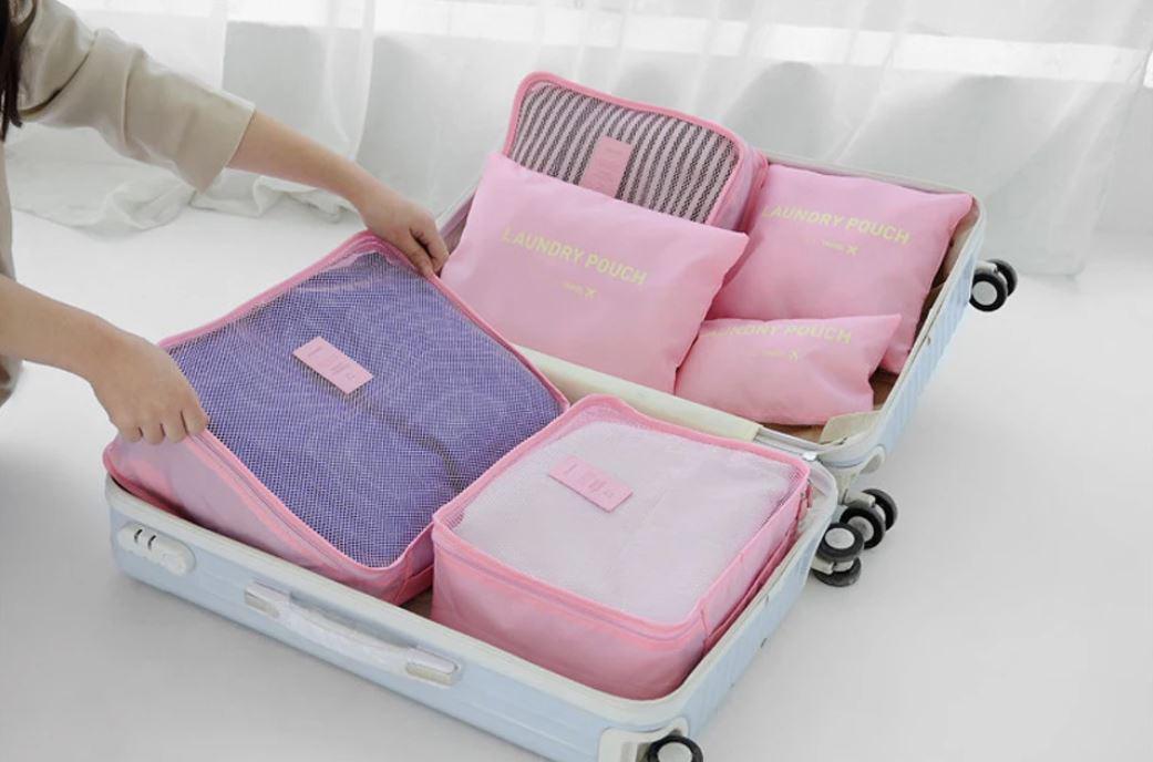 Комплект дорожных органайзеров Travel 6 шт. Светло-розовый - фото 3 Комплект дорожных органайзеров Travel 6 шт. Светло-розовый - фото 3