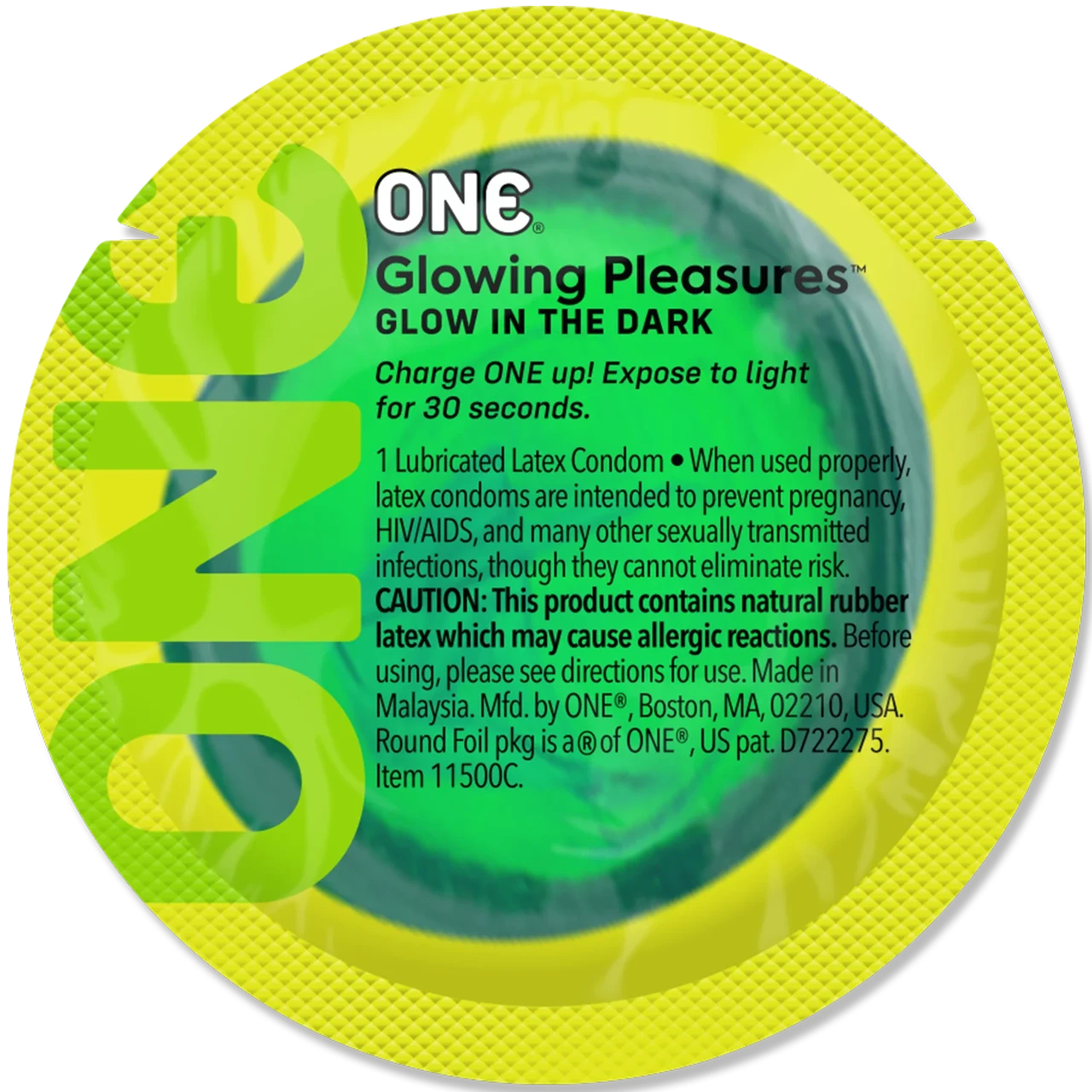 Презервативи ONE Glowing Pleasures світяться в темряві 1 шт. - фото 2