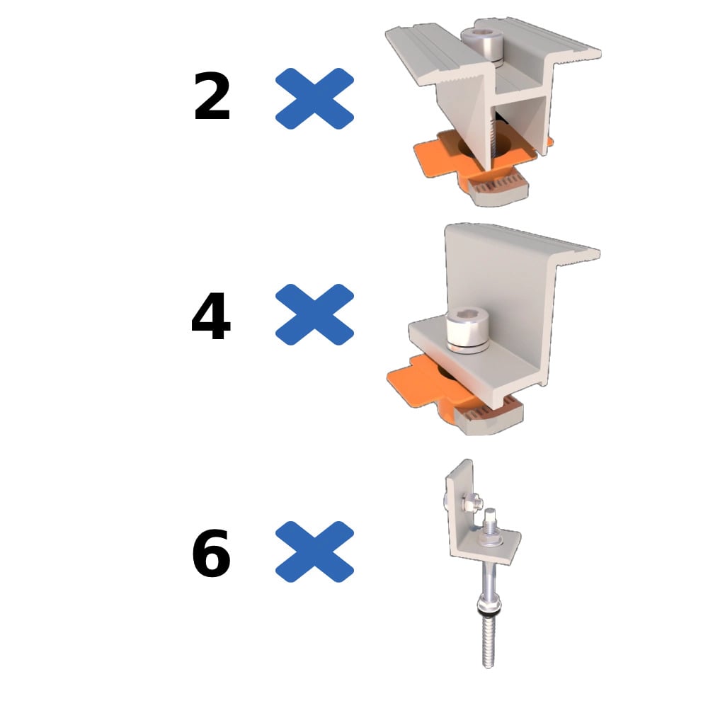 Комплект креплений для солнечных панелей Kripter MetalTile II к металочерепице Белый (27918372) - фото 2