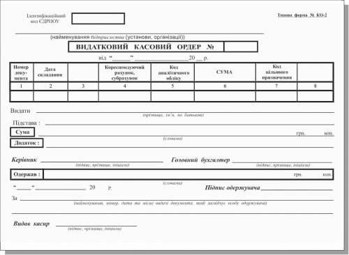Бланк Руслан Видатковий касовий ордер газетки блок 100 шт. (RLN10057)