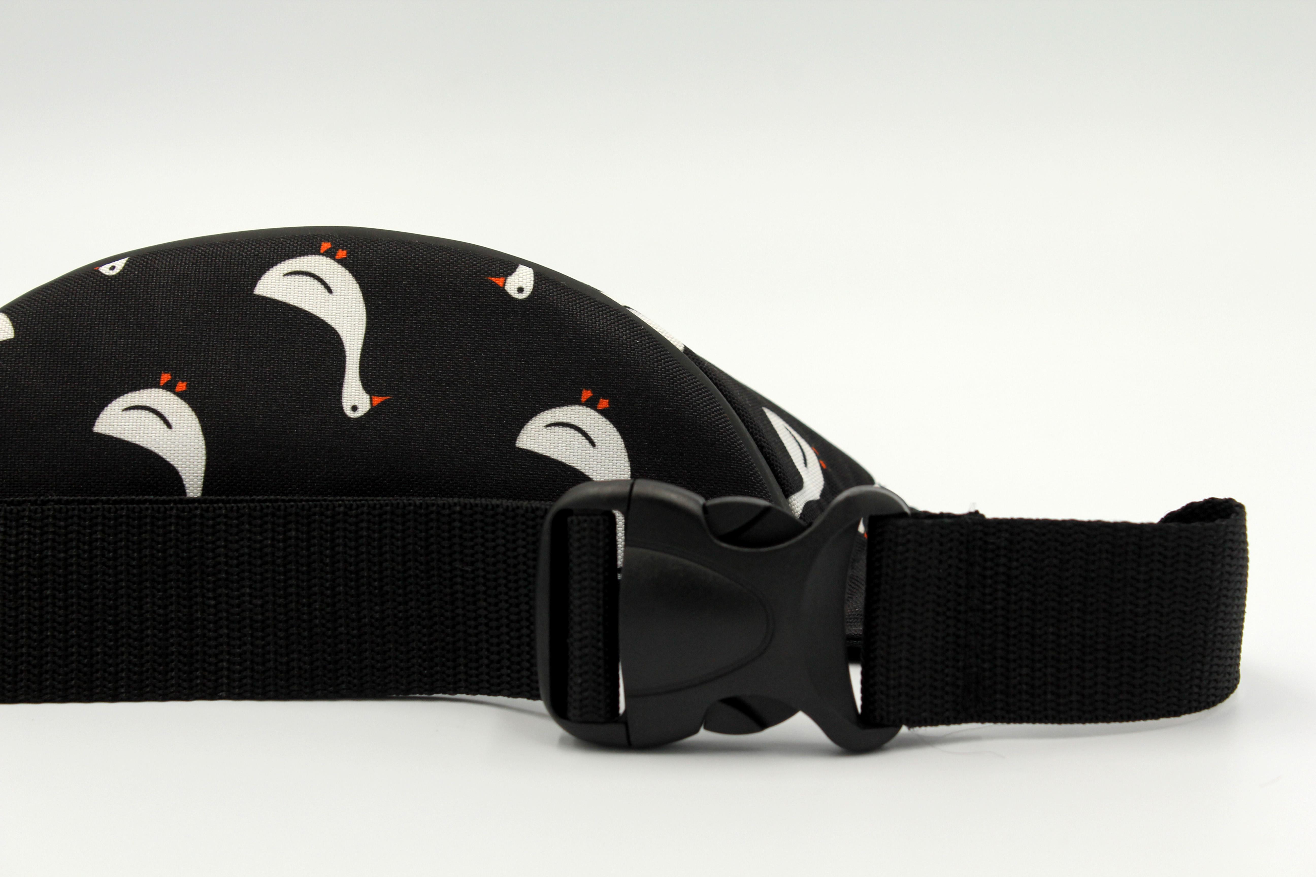 Сумка бананка Гуси Чорний (BT-034) - фото 8 Сумка бананка Гуси Чорний (BT-034) - фото 8