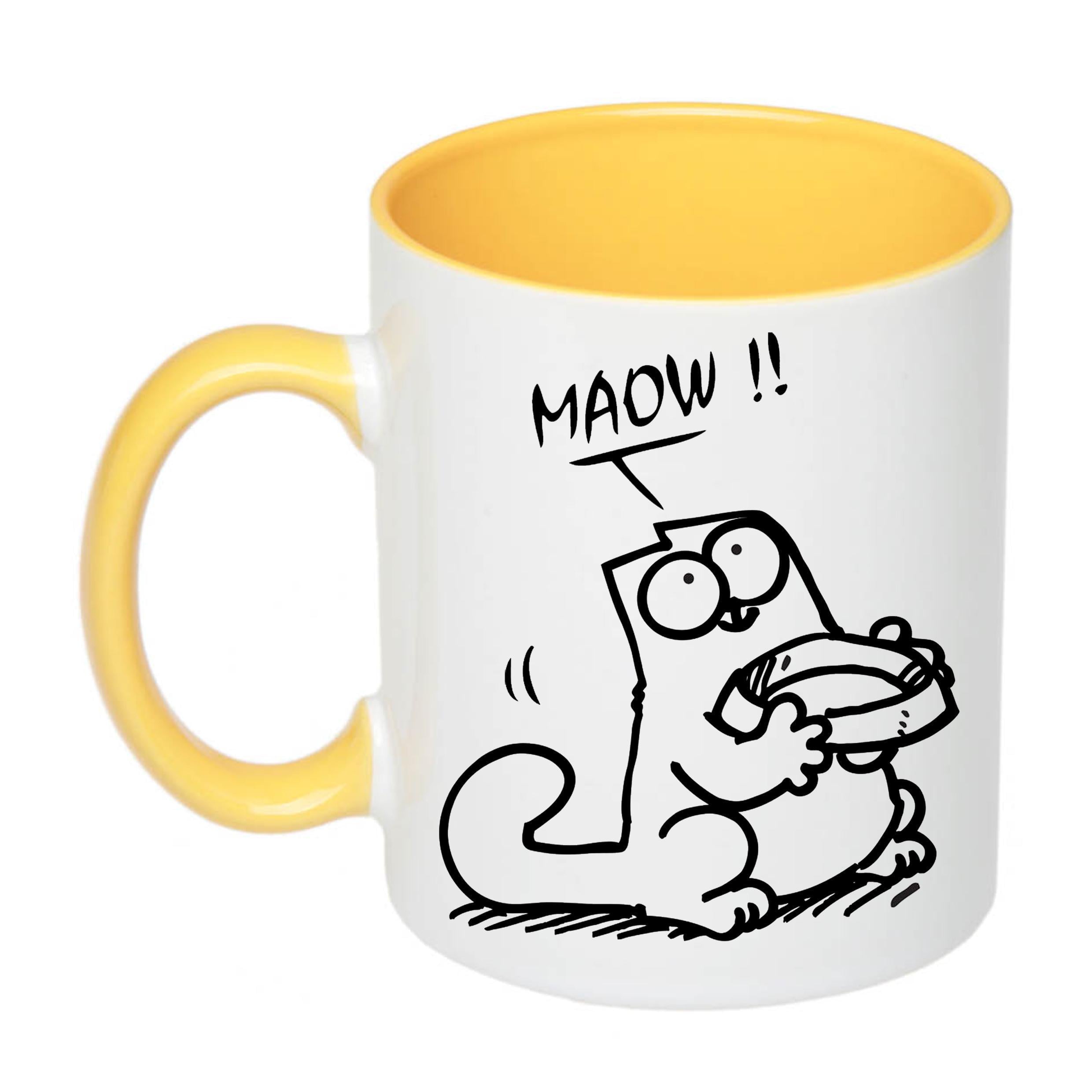 Чашка з принтом "Я багато працюю" 330 мл Жовтий (20134)