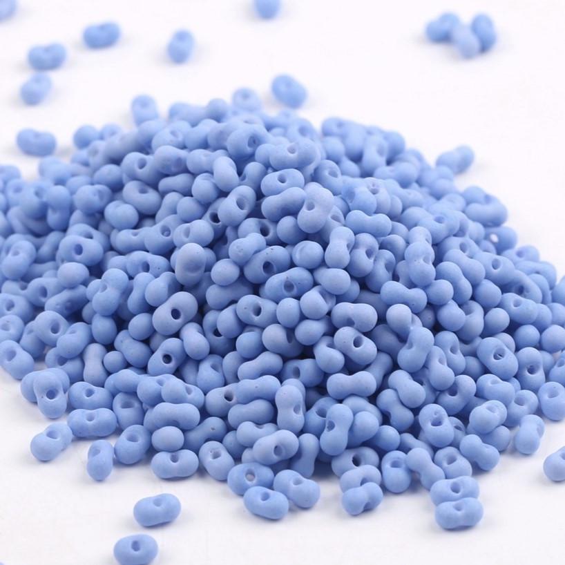 Бисер стеклянный в форме арахиса FARFALLE 6х4х3,2 мм 10 г Синий матовый (БР0604а64)