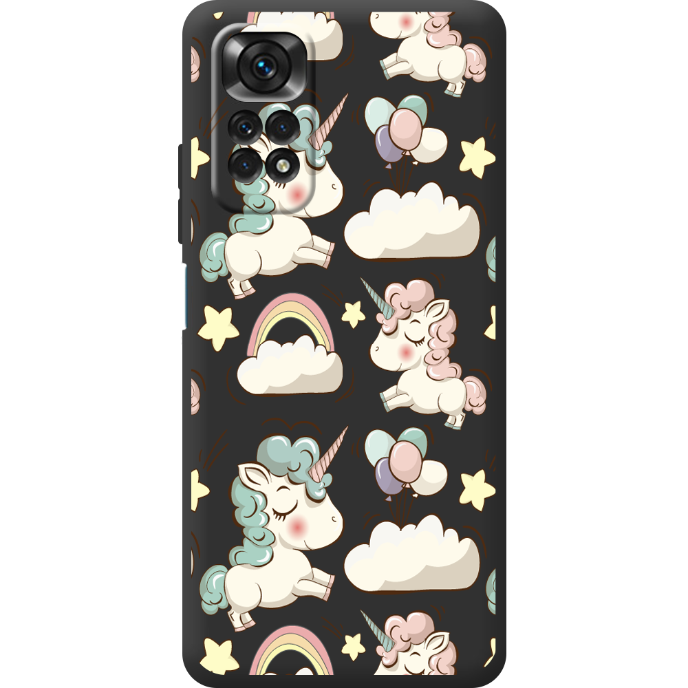 Чехол BoxFace Xiaomi Redmi Note 11 Global Version Unicorns Черный силикон (44124-cc2-44084)