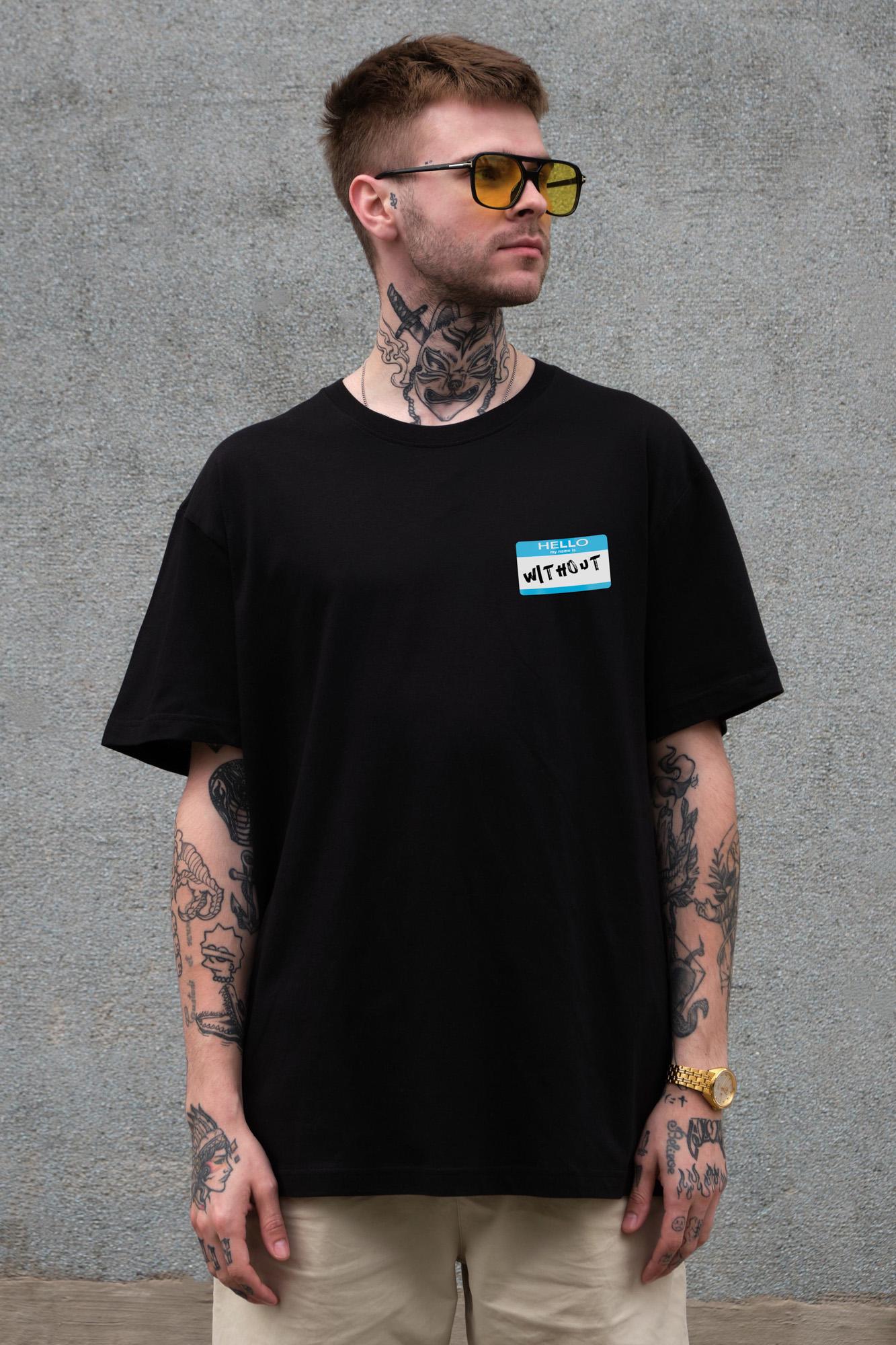 Футболка оверсайз Without З Принтом Hello 2XL/3XL Black (2XL/3XL8056251 8056252)