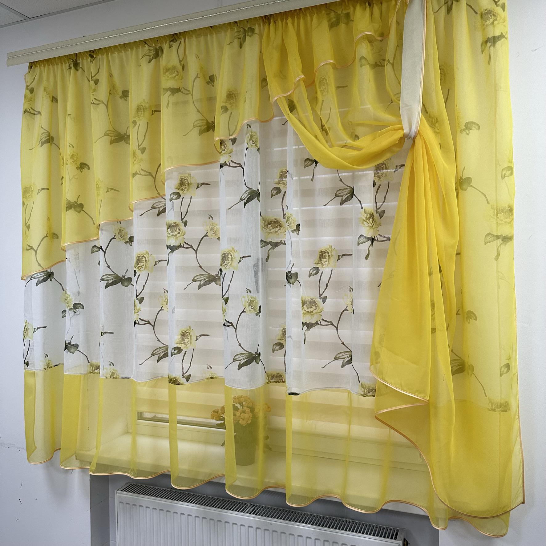 Занавеска на кухню TG Home №410 Желтый (410-16) - фото 3