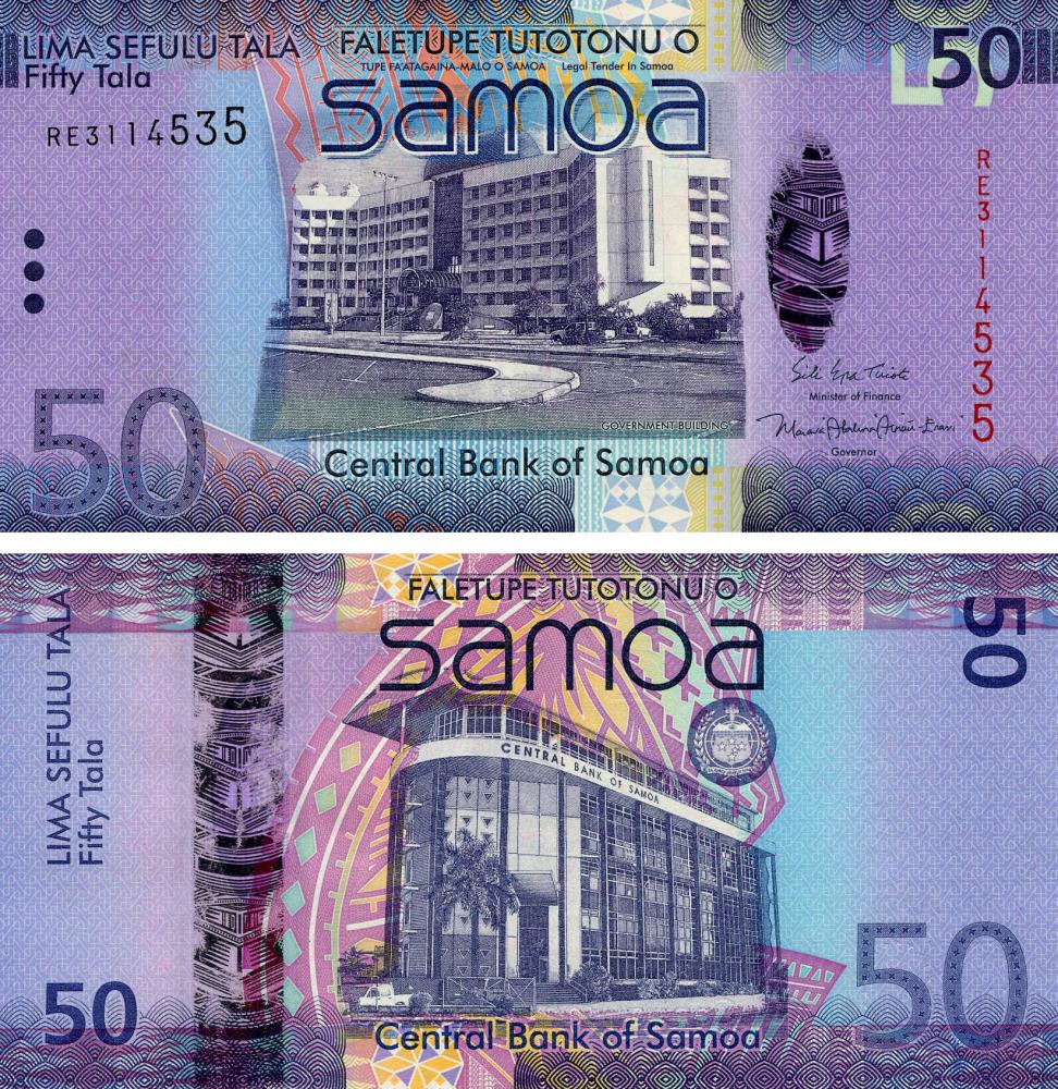 Коллекционная банкнота Самоа 50 тала 2017 UNC P41c (Б18996)