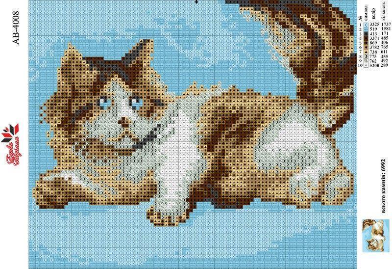 Алмазная вышивка Кошка отдыхает полная выкладка 5D 23x30 см (1566852680) - фото 2 Алмазная вышивка Кошка отдыхает полная выкладка 5D 23x30 см (1566852680) - фото 2