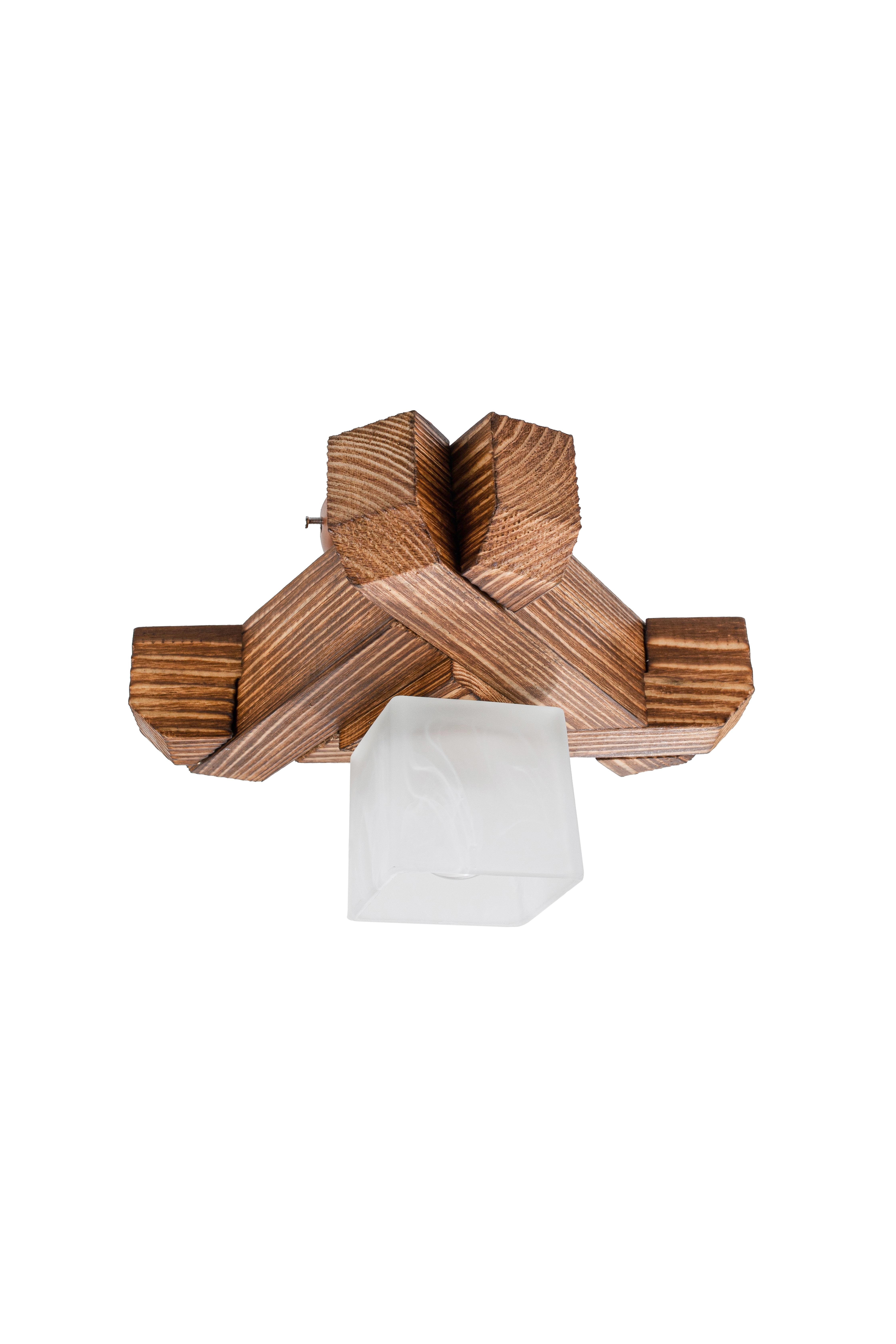 Люстра деревянная Sirius светлый обжиг на 1 плафон (S7085/1)