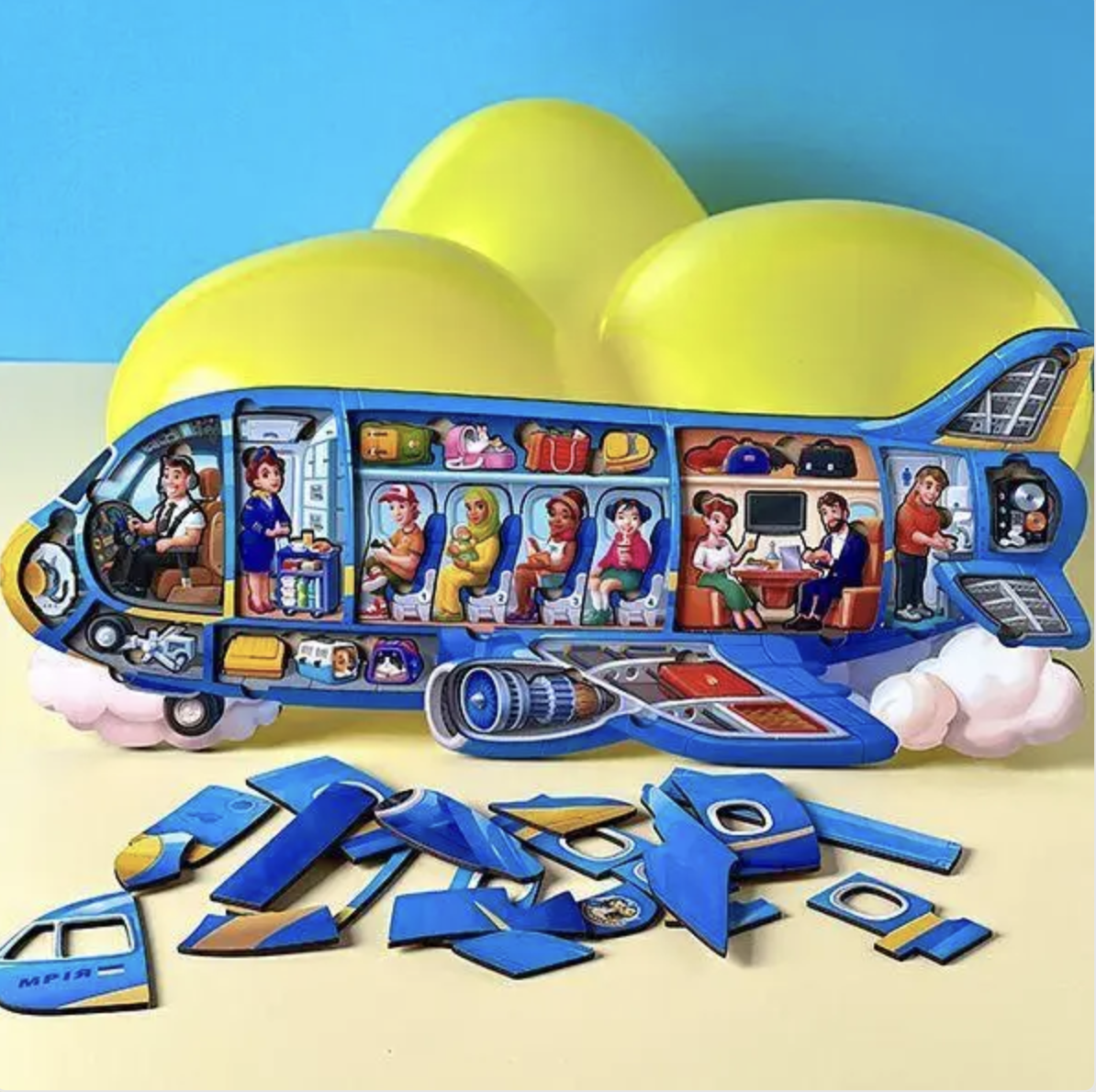 Пазл вкладыш Ubumblebees Самолет 50 дет. (ПСФ161)