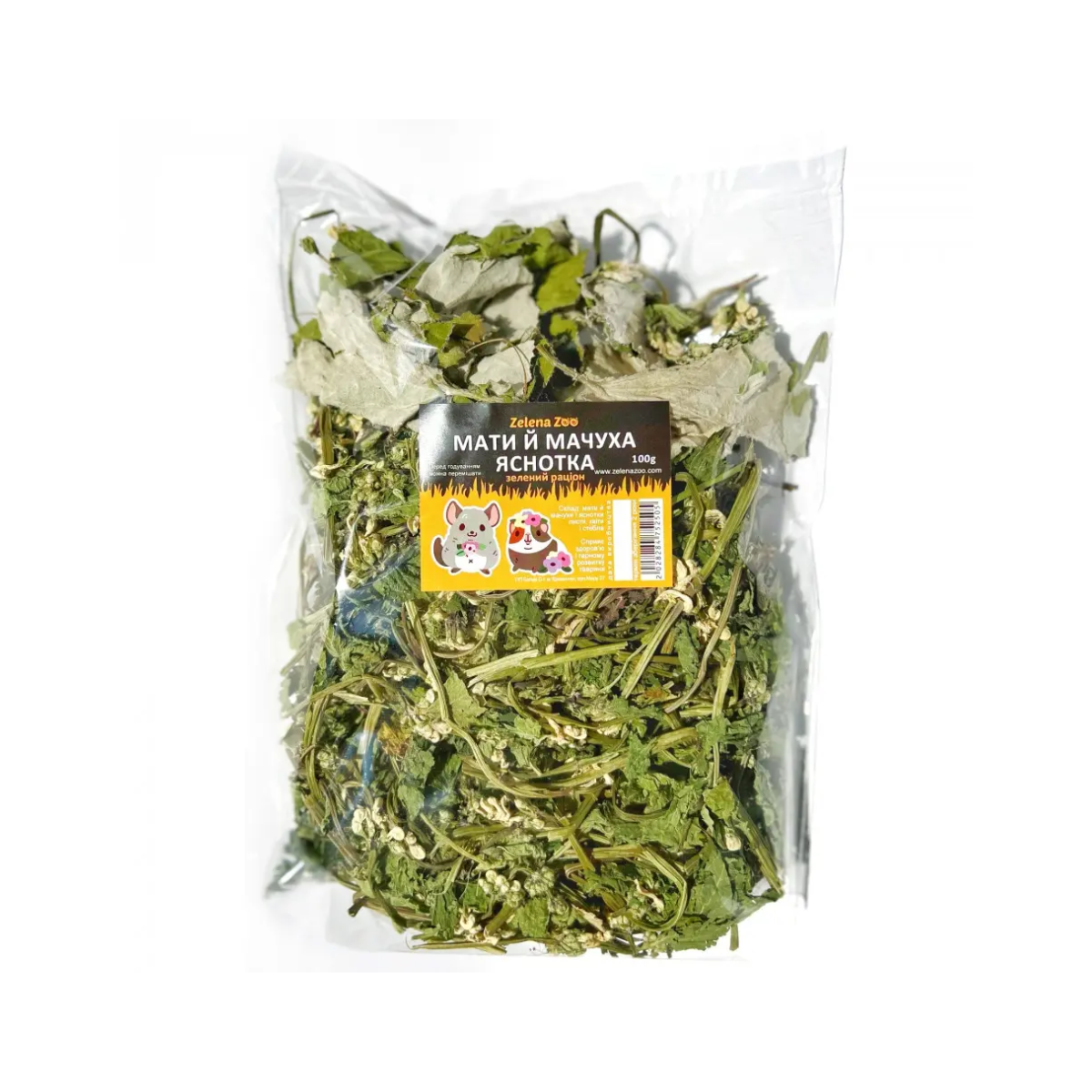 Зеленый рацион Zelena Zoo Мать и мачеха/Яснотка для грызунов 100 г (2225975736)