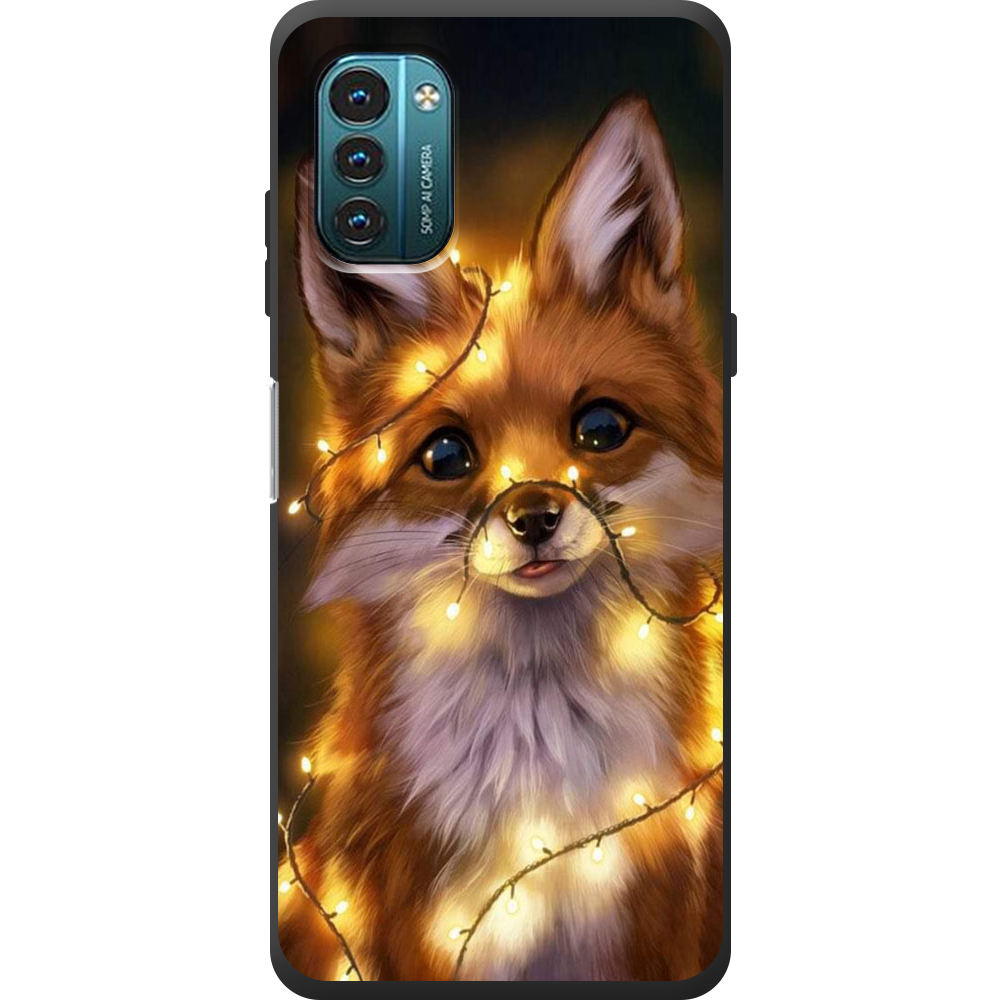 Чехол BoxFace Nokia G21 Рождественская лиса Черный силикон (44288-up2399-44291)