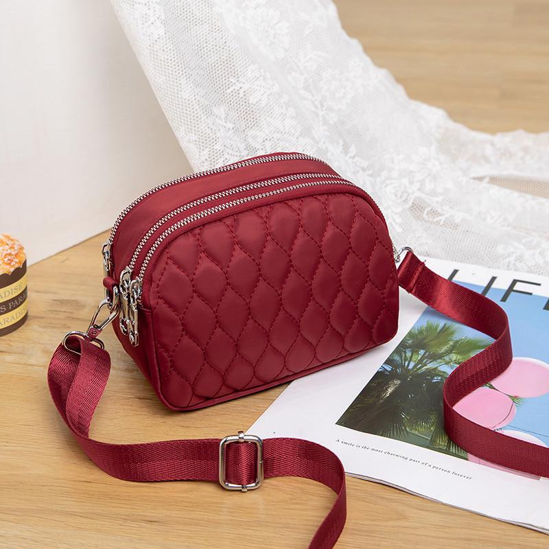 Женская сумка классическая на ремешке на три отдела Красный (21747003)