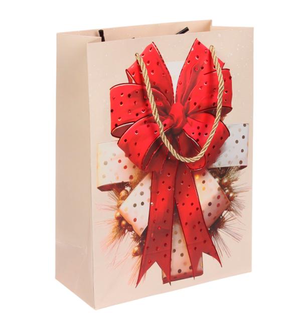 Новорічний пакет Бантик-02 26х32х10 см (10574) Новорічний пакет Бантик-02 26х32х10 см (10574)