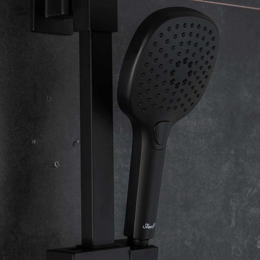 Душевая система с термостатом FAOP A2409-60 излив-переключатель на лейку 3-режима Черный - фото 7 Душевая система с термостатом FAOP A2409-60 излив-переключатель на лейку 3-режима Черный - фото 7