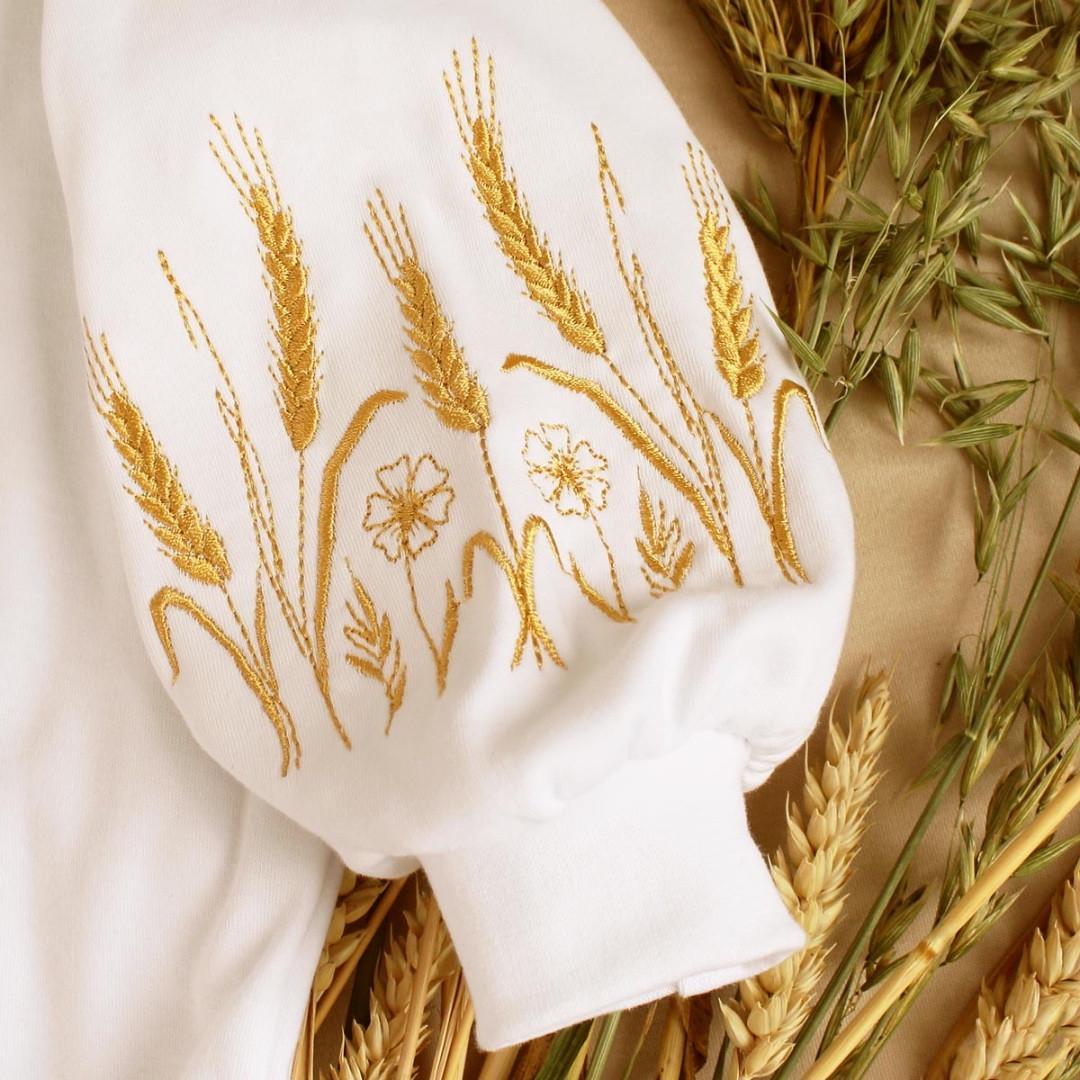 Боді для дівчинки з вишивкою пшениці 80 см 12 міс Білий (2323533717) - фото 4 Боді для дівчинки з вишивкою пшениці 80 см 12 міс Білий (2323533717) - фото 4