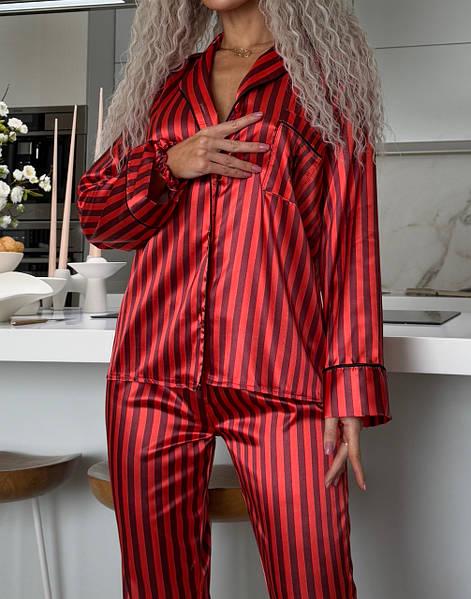 Пижама из шелка Манго S Красный с черным (2069) - фото 6