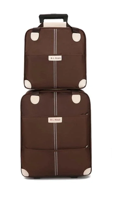 Дорожня сумка-валіза текстиль HOME R95587-BR 38х43 см/31,5х34 см 2 шт. Коричневий (2200000344939) Дорожня сумка-валіза текстиль HOME R95587-BR 38х43 см/31,5х34 см 2 шт. Коричневий (2200000344939)